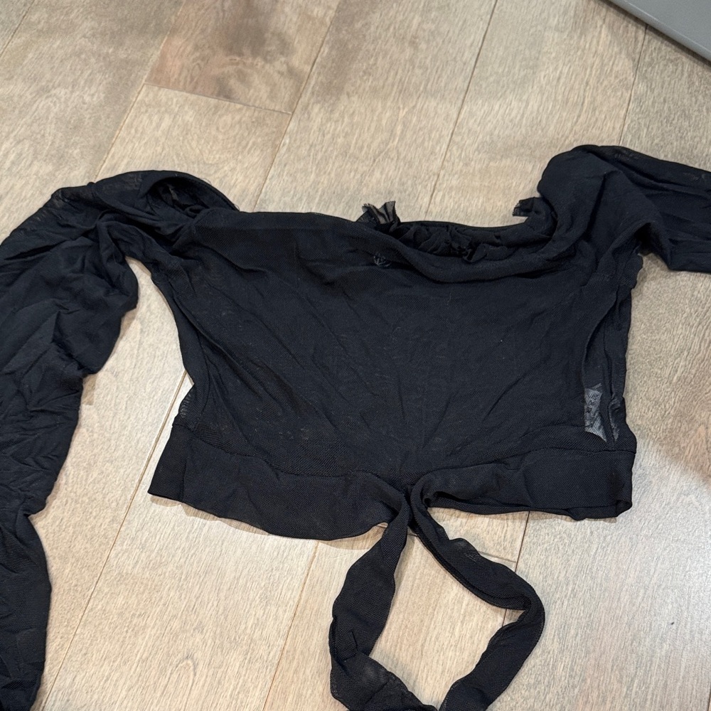 Missguided Sheer Black going out Mesh Crop Top